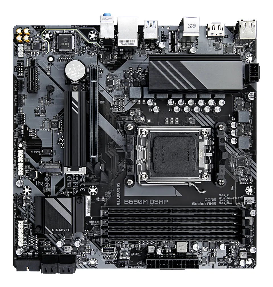 GIGABYTE B650M D3HP Mainboard - AMD Ryzen 9000er-Serie, 5+2+2 Phasen VRM, bis zu 7600 MHz DDR5 (OC), 2xPCIe 4.0 M.2, 2,5 GbE LAN, USB 3.2 Gen 1 – Bild 4