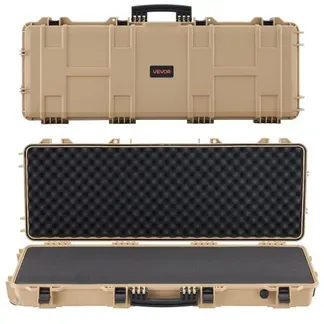 VEVOR Waffenkoffer mit Hartschale für Langwaffen, abschließbarer Gewehrkoffer mit vorgeschnittenen Schaumstoffen, Langwaffenkoffer Waffenaufbewahrung rollbar IP67 wasserfest, 109 x 41 x 15,5 cm Khaki VEVOR Waffenkoffer mit Hartschale für Langwaffen, abschließbarer Gewehrkoffer mit vorgeschnittenen Schaumstoffen, Langwaffenkoffer Waffenaufbewahrung rollbar IP67 wasserfest, 109 x 41 x 15,5 cm Khaki