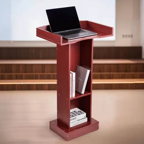 VEVOR Podiumständer Holzrednerpult (105 cm), Laptop-Schreibtisch mit breiter Lesefläche & Ablagefläche & Kantenstopper &elegantem Design, bodenstehend, für Klassenzimmer Konferenzen Kirchen – Bild 7