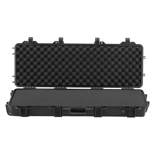 VEVOR Waffenkoffer mit Hartschale für Langwaffen abschließbarer Gewehrkoffer mit vorgeschnittenen Schaumstoffen, Langwaffenkoffer Waffenaufbewahrung rollbar IP67 wasserfest, 108,9 x 39,2 x 15,5 cm Schwarz – Bild 8