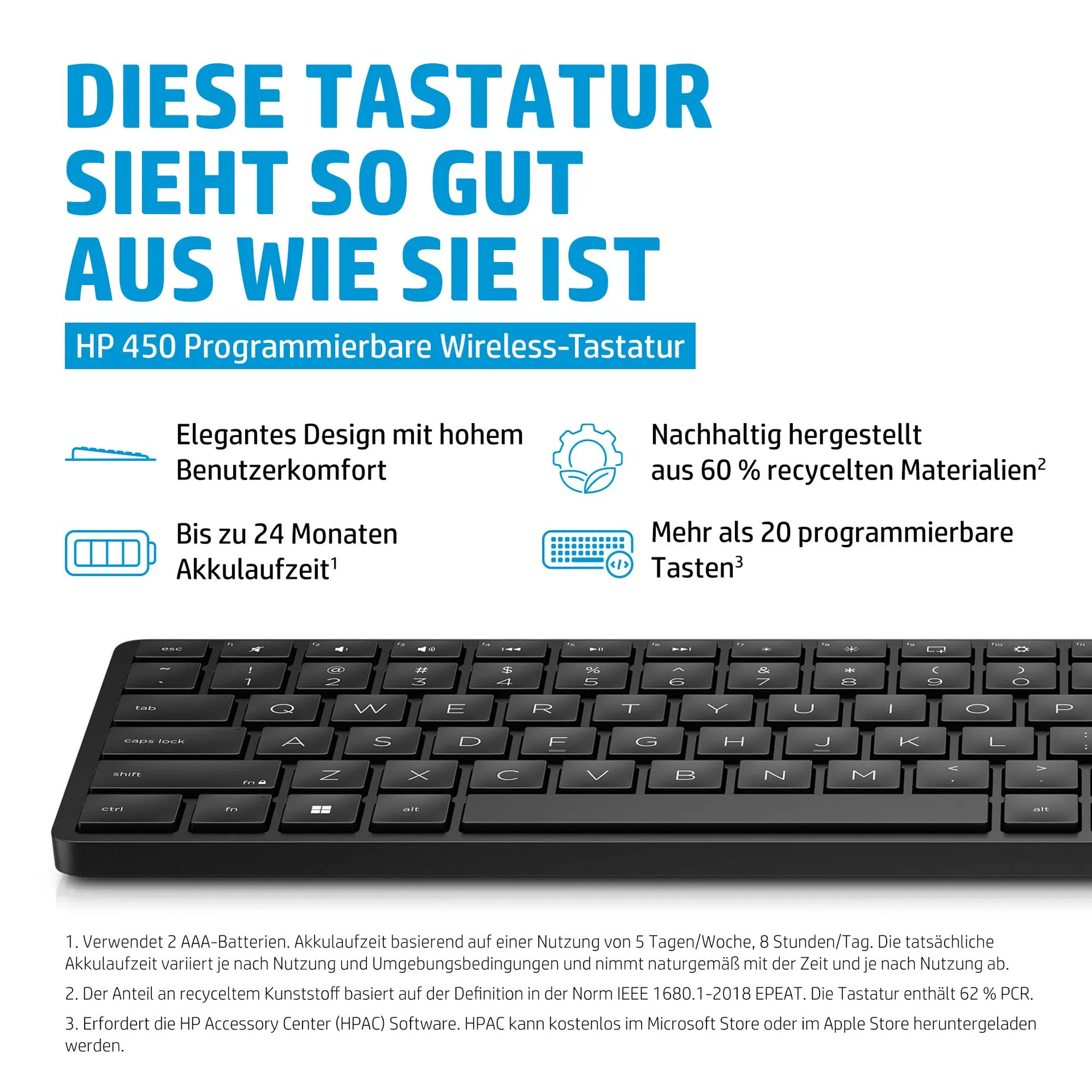 HP 450 Programmierbare Wireless-Tastatur – Bild 5