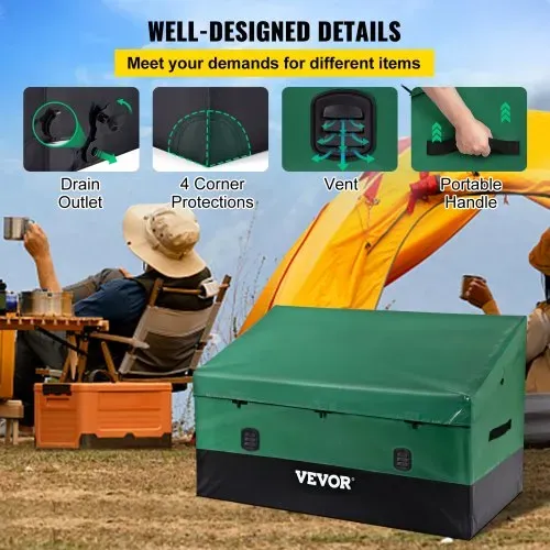 VEVOR 660L Auflagenbox Außenbereich 155x63x75cm Gartenbox aus PE-Plane auf industriellem Niveau Wasserdicht Luftdurchlässig Aufbewahrungsbox Truhe Gartenbox für Gebrauch zu Hause und beim Camping – Bild 4