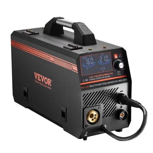 VEVOR MIG-Schweißgerät, 160 A Welder, synergetische MIG-Schweißmaschine, 4-in-1-Gas/MIG/MMA/Lift TIG-Mehrprozess-Schweißer mit IGBT-Wechselrichtertechnologie und LCD-Bildschirmanzeige – Bild 9