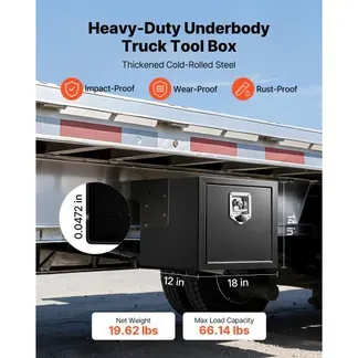 VEVOR Lkw Unterbaubox 457 x 305 x 356 mm Unterflur Staukasten Kaltgewalzter Stahl Wasserdichter Werkzeugkasten mit T-Griff Schloss für Lkw Anhänger Transporter Werkzeugkiste Unterflurkasten Schwarz VEVOR Lkw Unterbaubox 457 x 305 x 356 mm Unterflur Staukasten Kaltgewalzter Stahl Wasserdichter Werkzeugkasten mit T-Griff Schloss für Lkw Anhänger Transporter Werkzeugkiste Unterflurkasten Schwarz
