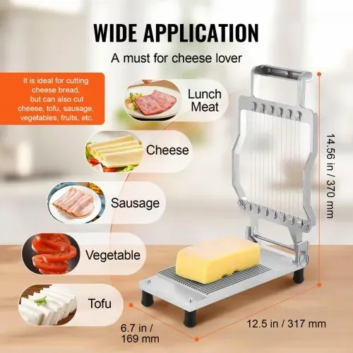 VEVOR Käseschneider mit Draht, 0,39" und 0,78" Cheeser Butterschneideklinge, abnehmbarer Käsehobeldraht, kommerzieller Käsehobel aus Aluminiumlegierung mit Messerdraht aus 316 Edelstahl, zum Kochen in der Küche – Bild 5