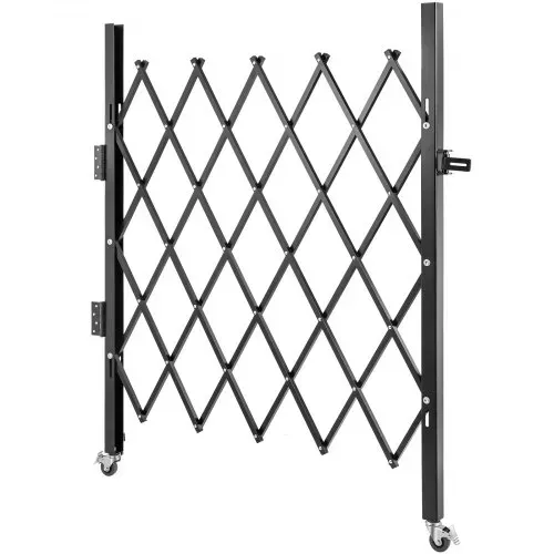 VEVOR Einzel Sicherheitstor 108 × 131 cm(W × H) Falttürtor aus Kanalstahl, flexibel erweiterbares einziehbare Verkehrssperre, 360°-Roll-Barrikadentor Schwarz Straßengaragenbau Einfahrtszaun – Bild 8