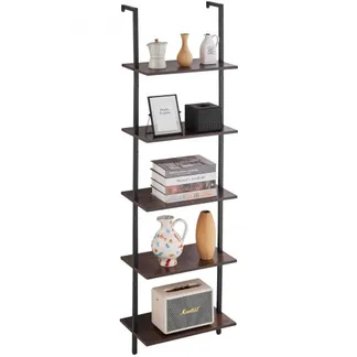 VEVOR Leiterregal mit Metallrahmen, 5 Ebenen, Bücherregal Wandmontage, 48 x 30 cm, Lagerregal, Schweberegal, Kleinteilehalter für Küche, Schlafzimmer, Badezimmer, Wohnzimmer, schwarz VEVOR Leiterregal mit Metallrahmen, 5 Ebenen, Bücherregal Wandmontage, 48 x 30 cm, Lagerregal, Schweberegal, Kleinteilehalter für Küche, Schlafzimmer, Badezimmer, Wohnzimmer, schwarz