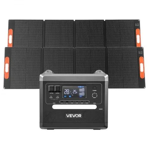 VEVOR Tragbare Powerstation, 2400-W-Solargenerator mit 2 faltbaren 200-W-Solarpanels, erweiterbarer 2160-Wh-LiFePO4-Akku mit 10 Ausgängen für Notstromversorgung zu Hause, beim Camping und im Wohnmobil – Bild 8