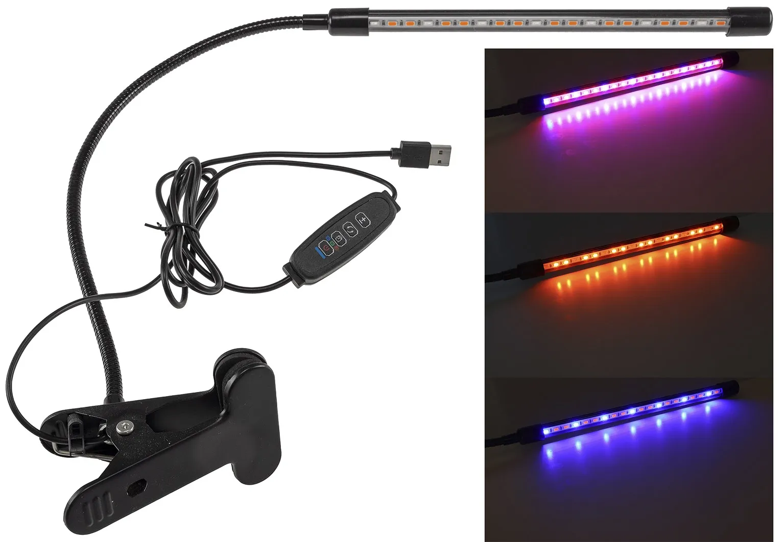 LED Pflanzenlampe „CT-PFL“ Rot+Blau 1-fach, Klemmhalter, Kabel-FB LED Pflanzenlampe „CT-PFL“ Rot+Blau 1-fach, Klemmhalter, Kabel-FB