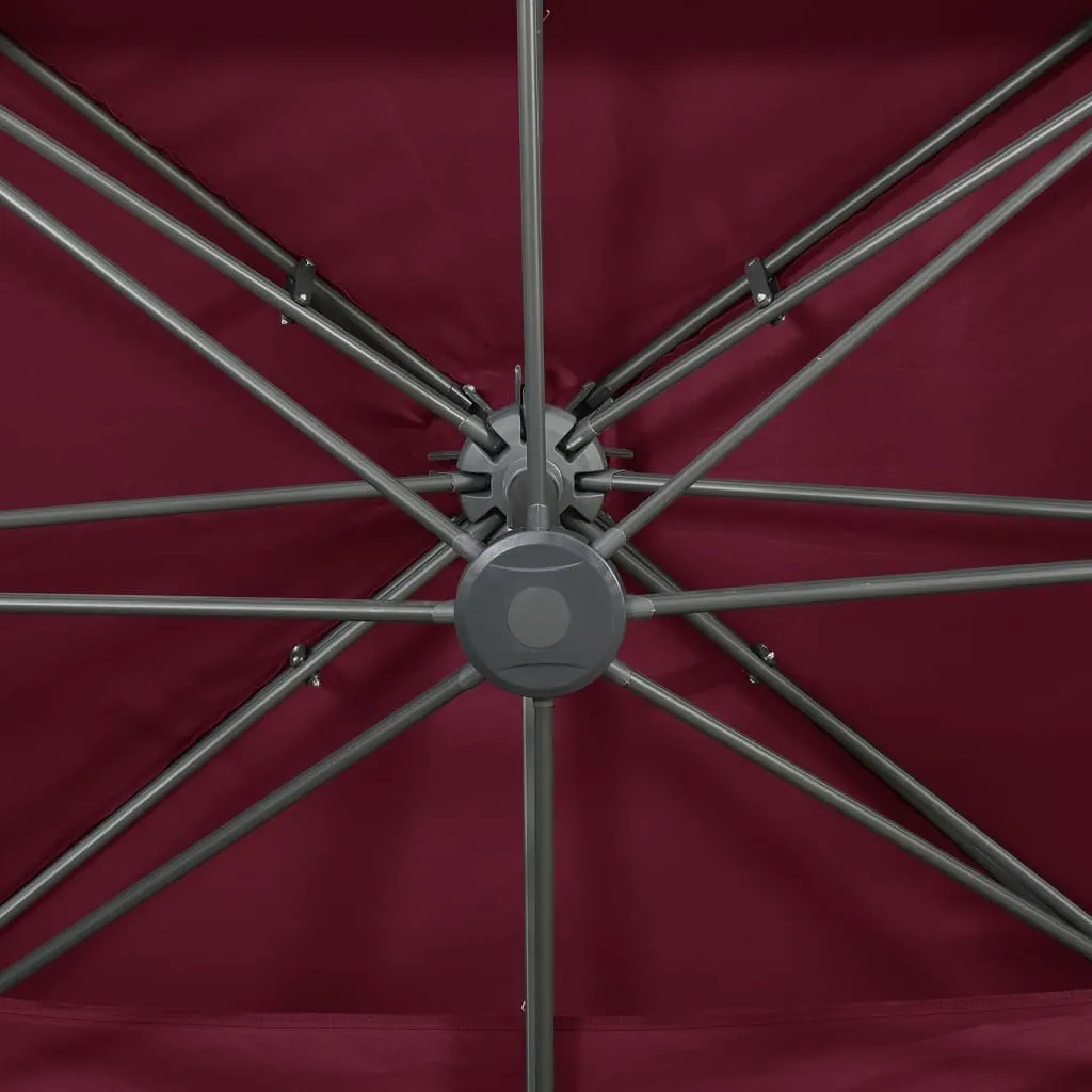 vidaXL Ampelschirm mit Doppeldach Bordeauxrot 400 x 300 cm – Bild 7