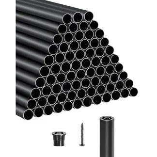 VEVOR Treppengeländer, 101er-Pack, 66 cm Alu-Treppenbaluster, 3/4 Zoll Metallspindelgeländer, Hohldeckgeländer mit Geländerkappen & Schrauben für Treppen, Veranda, Terrasse, Mattschwarz VEVOR Treppengeländer, 101er-Pack, 66 cm Alu-Treppenbaluster, 3/4 Zoll Metallspindelgeländer, Hohldeckgeländer mit Geländerkappen & Schrauben für Treppen, Veranda, Terrasse, Mattschwarz
