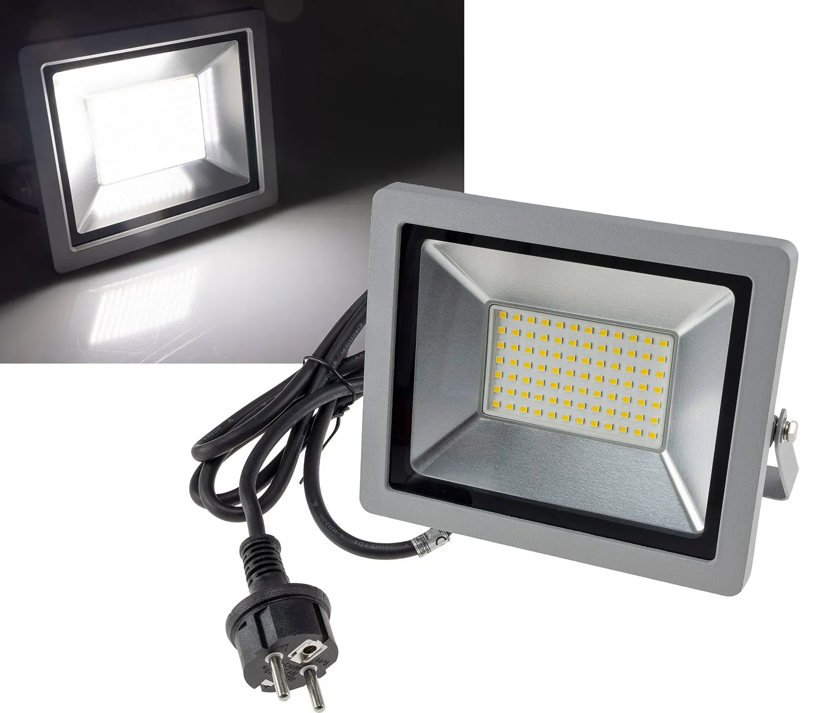 LED-Fluter SlimLine “CTF-SLT 50” silber 50W, 5220lm, 4000K, neutralweiß, IP44 LED-Fluter SlimLine “CTF-SLT 50” silber 50W, 5220lm, 4000K, neutralweiß, IP44