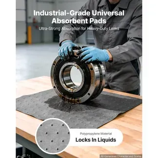 VEVOR 100 Stk. Ölsaugtücher 330x250mm Auffangmatten für Öl & Wasserbasis, Universelle Saugmatten zum Reinigen für Lager Werkstatt Garage Industrie, 3-Lagige Polypropylen-Struktur, Saugstark, mit Box VEVOR 100 Stk. Ölsaugtücher 330x250mm Auffangmatten für Öl & Wasserbasis, Universelle Saugmatten zum Reinigen für Lager Werkstatt Garage Industrie, 3-Lagige Polypropylen-Struktur, Saugstark, mit Box
