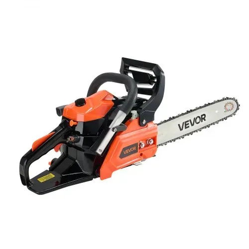 VEVOR 40cc Benzin-Kettensäge, 355 mm Benzin-Kettensäge, 1,8 PS starke Säge mit rutschfestem Griff, zwei Kraftstofftanks, Not-Aus-Funktion, max. 12000U/min, zum Holzfällen, Baumbeschneiden & Roden – Bild 8