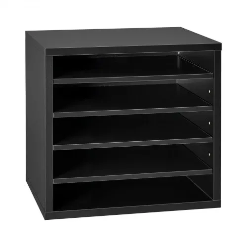 VEVOR Briefablage mit 5 Ablagefächern & Verstellbaren Regalböden, Dokumentenablage aus Holz, Aktenhalter für Büro, Zuhause oder Klassenzimmer, Literaturorganizer für Akten Dokumenten Papier, Schwarz – Bild 8