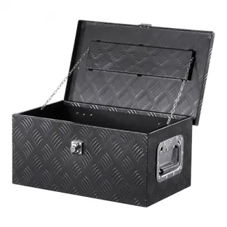 VEVOR Werkzeugkasten aus Aluminium für die Ladefläche, gestreifte Werkzeugkiste (508 x 304,8 x 241,3 mm) mit seitlichem Griff & Schlossschlüsseln, Aufbewahrungs-Organizer für Anhänger Schwarz VEVOR Werkzeugkasten aus Aluminium für die Ladefläche, gestreifte Werkzeugkiste (508 x 304,8 x 241,3 mm) mit seitlichem Griff & Schlossschlüsseln, Aufbewahrungs-Organizer für Anhänger Schwarz