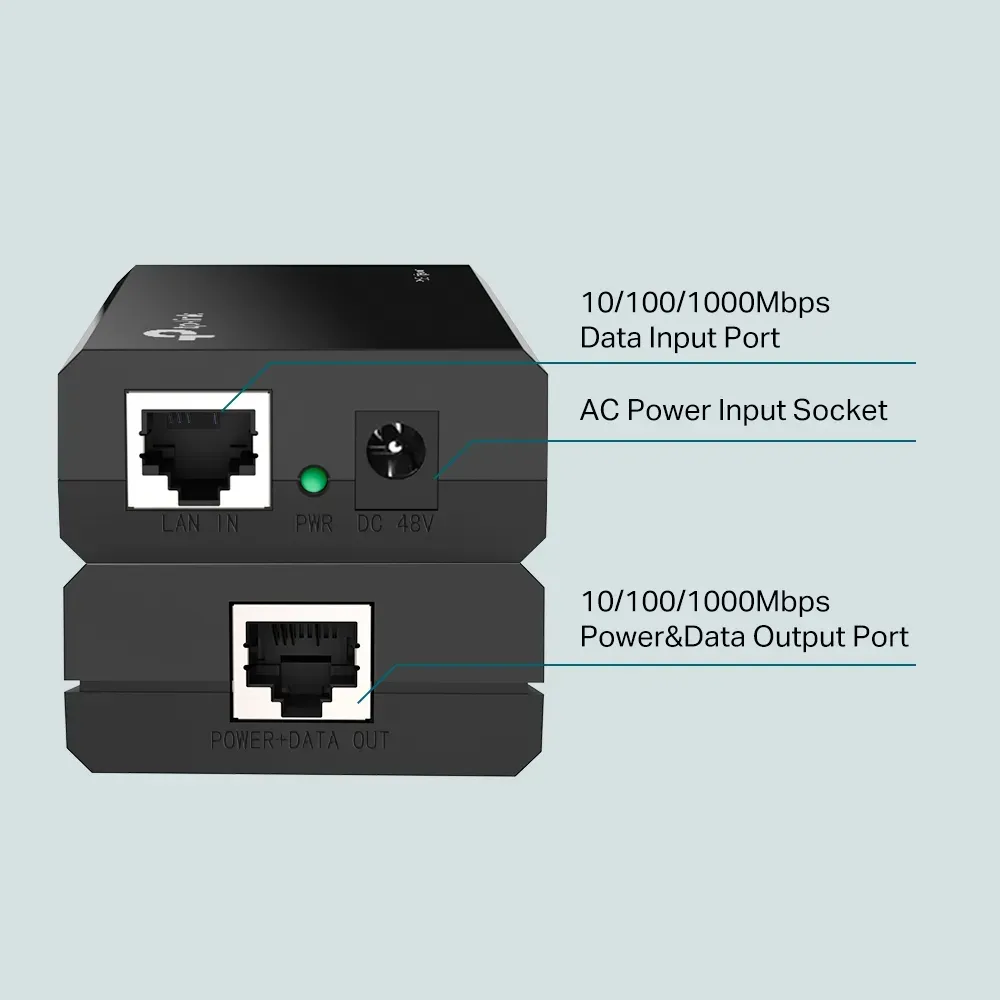 TP-Link - POE150S - PoE Injector Adapter PORT: 1× Gigabit PoE Port, – Bild 3