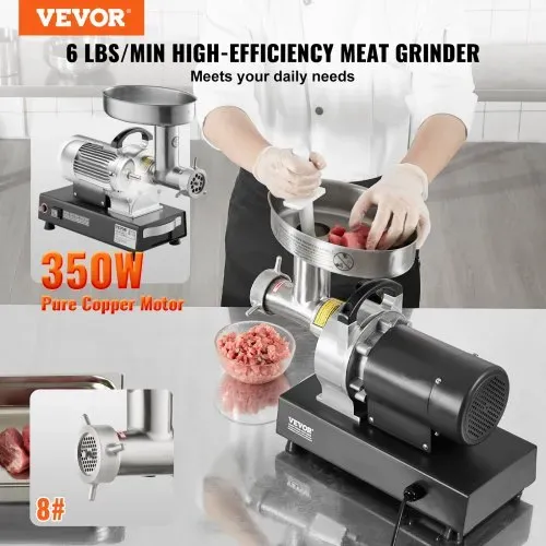 VEVOR kommerzieller elektrischer Fleischwolf Wurstmaschine 2,72 kg/Min. 350 W, industrieller Fleischwolf mit Klinge & Mahlplatte, multifunktionaler Fleischwolf aus Edelstahl für Küche & Restaurant VEVOR kommerzieller elektrischer Fleischwolf Wurstmaschine 2,72 kg/Min. 350 W, industrieller Fleischwolf mit Klinge & Mahlplatte, multifunktionaler Fleischwolf aus Edelstahl für Küche & Restaurant