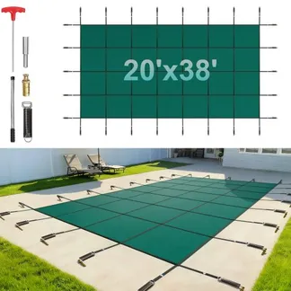 VEVOR Rechteckige Schwimmbadabdeckung 5,5X10,9M für alle Arten von Pools wie Haus, Garten, Hotel, Technik, um Ihren Pool besser zu schützen Grün Winter Outdoor geeignet VEVOR Rechteckige Schwimmbadabdeckung 5,5X10,9M für alle Arten von Pools wie Haus, Garten, Hotel, Technik, um Ihren Pool besser zu schützen Grün Winter Outdoor geeignet