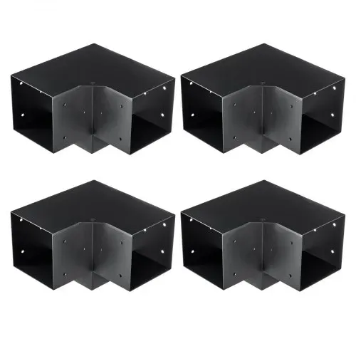 VEVOR 4er-Set Pfostenverbinder aus 2 mm dicken Stahlplatten Pfostenecke Pergola Eckverbinder Holzverbinder 90°-Stiefelstruktur Eckhalterung Holzbalken Pavillon Halterungs Set 270 x 270 x 202 mm – Bild 9