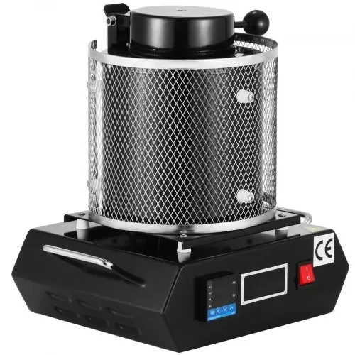 VEVOR Goldschmelzofen 1350 W 1150 ℃ Max. Temperatur, digitaler elektrischer Schmelzofen 3 kg Keramiktiegel zum Gießen & Raffinieren von Edelmetallen, zur Verarbeitung von Gold Silber Aluminium – Bild 9
