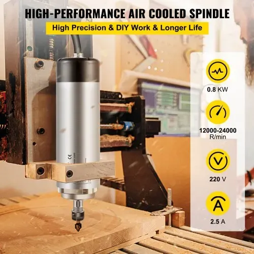 VEVOR Luftgekühlter Hochgeschwindigkeitsspindelmotor 0,8 kW Gravieren Fräsen VEVOR Luftgekühlter Hochgeschwindigkeitsspindelmotor 0,8 kW Gravieren Fräsen