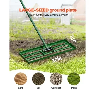 VEVOR Rasen Nivellierrechen 758×254 mm, Rasenrakel mit 198 cm Langem Stahlstiel, Rasenglätter Inkl. Gartenhandschuhe, Rasennivelliergerät, Geeignet für Garten, Golfrasen & Landwirtschaft VEVOR Rasen Nivellierrechen 758×254 mm, Rasenrakel mit 198 cm Langem Stahlstiel, Rasenglätter Inkl. Gartenhandschuhe, Rasennivelliergerät, Geeignet für Garten, Golfrasen & Landwirtschaft