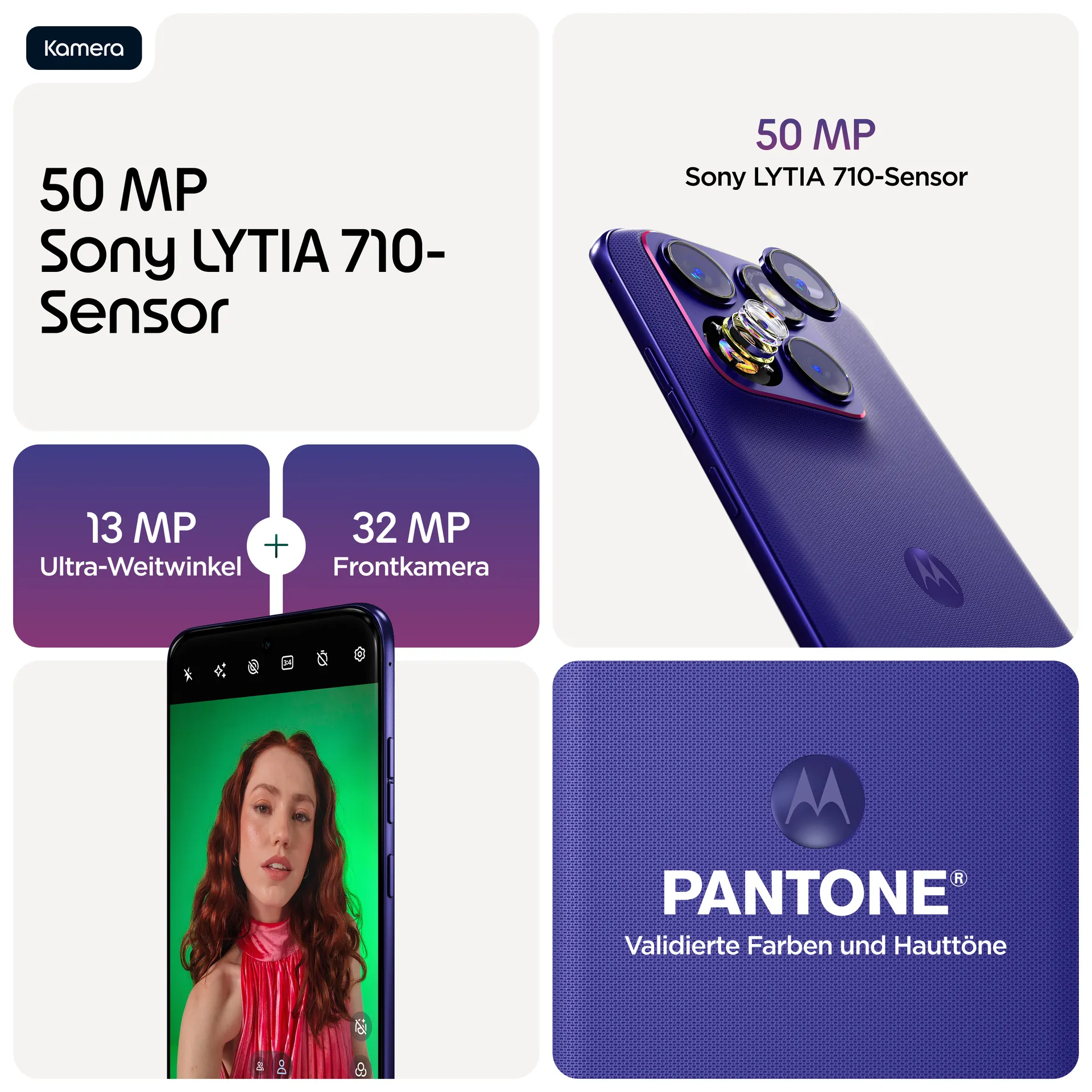 Motorola edge 70 fusion 17,2 cm (6.78") Dual-SIM Android 16.0 5G USB Typ-C 8 GB 256 GB 5200 mAh Violett – Bild 7