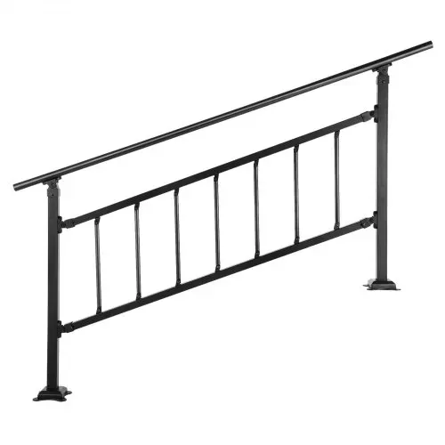 VEVOR Handlauf Quadratisch 172,5x83,5cm Treppengeländer für 1-4 Stufen Baluster Höhen-und Winkelverstellbar Geländer aus Schmiedeeisen max. 67,8cm Höhe für Stufen Ideal für Garten Hotel Veranda – Bild 10