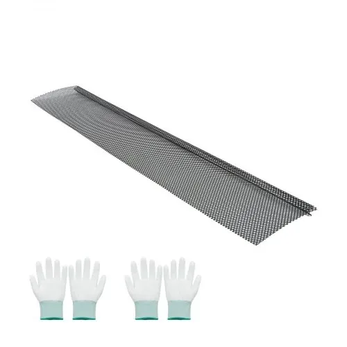 VEVOR 40 Stk. Dachrinnenschutz 152,4mm, Laubnetz aus Pulverbeschichtetem Stahl, Dachrinnenlaubschutz Zuschneidbar mit 36,58m Gesamtlänge, Laubschutzgitter mit 6mm Löchern für Häuser Carports, Schwarz – Bild 8