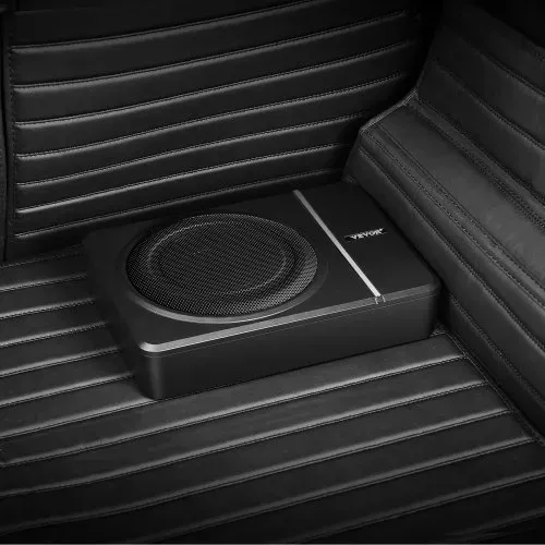 VEVOR Untersitz Auto Subwoofer 240 W schlanker Auto Subwoofer mit Stromversorgung, Subsystem mit eingebautem Verstärker, Hoch-/Niedrigpegel-Eingang und Lautstärkeregler für SUVs Lkws Wohnmobile – Bild 7