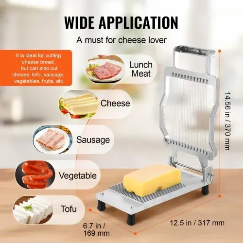 VEVOR Käseschneider mit Draht, 0,2 Zoll ultradünne Käse-Butterschneideklinge, abnehmbarer Käsehobeldraht, kommerzieller Käsehobel aus Aluminiumlegierung mit Messerdraht aus 316er Edelstahl, zum Kochen in der Küche – Bild 5