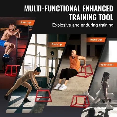 VEVOR Plyometrische Sprungbox, 305 mm Plyo-Box, Plyometrische Plattform Plyobox Rot, Rutschfeste Fitness-Übungs-Step-Up-Box für Heimtraining, Konditions-Krafttraining, Gesäß, Oberschenkel Trainieren – Bild 4
