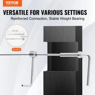 VEVOR 20er-Pack unsichtbares Kabelgeländer-Set T316 Edelstahl 1/8″ unsichtbare Aufnahme und Gesenkbolzenende für Kabelgeländer Gesenkspanner 1/8″ für Holz-/Metallpfosten Kabelgeländer-Hardware Silber VEVOR 20er-Pack unsichtbares Kabelgeländer-Set T316 Edelstahl 1/8″ unsichtbare Aufnahme und Gesenkbolzenende für Kabelgeländer Gesenkspanner 1/8″ für Holz-/Metallpfosten Kabelgeländer-Hardware Silber
