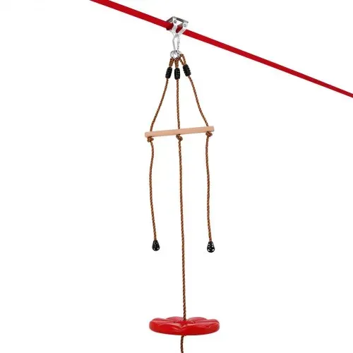 VEVOR Zipline-Set für Kinder & Erwachsene, 20 m Zipline-Sets bis zu 150 kg, Seilrutschen für den Außenbereich im Hinterhof, Spielplatzunterhaltung mit Zipline, Nylon-Sicherheitsgurt & Zubehörsatz – Bild 9