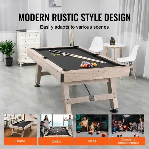 VEVOR Billardtisch, 2,13 m Billardtisch, Billardtisch mit Verstellbaren Beinen, Billardtisch-Set inkl. Bällen, Queues, Kreide und Bürste, Perfekt für Familienspielzimmer für Kinder & Erwachsene – Bild 5