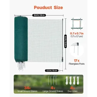 VEVOR Begrenzungszaun 50×0,9 m, Weidezaun aus PE, Mobiler Hundezaun mit Doppelspitzenpfählen & Abspannseilen, Hühnerzaun, Gartenzaun, Campingzaun für Hunde, Hühner, Pflanzen, Außenbereiche VEVOR Begrenzungszaun 50×0,9 m, Weidezaun aus PE, Mobiler Hundezaun mit Doppelspitzenpfählen & Abspannseilen, Hühnerzaun, Gartenzaun, Campingzaun für Hunde, Hühner, Pflanzen, Außenbereiche
