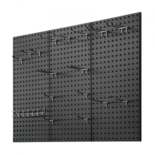 VEVOR Werkzeugwand, 61 x 30 cm, 3er-Set, Stahl-Stecktafel-Wand-Organizer, Werkzeuglochwand für Wohnzimmer, Garage, Werkzeugaufbewahrung, Werkbank, Büroorganisation, Bastelraum, Küche, Zuhause, schwarz – Bild 9