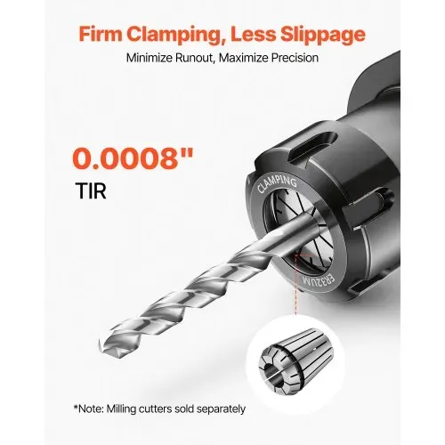 VEVOR ER32 Spannbuchsen Set 1/16 Zoll bis 13/16 Zoll 25-tlg. Spannzangensatz, für Fräsmaschinen & Bohrmaschinen, 0,0008 Zoll Rundlaufgenauigkeit, CNC-Spannzangen mit Aufbewahrungsbox, Legierter Stahl – Bild 2