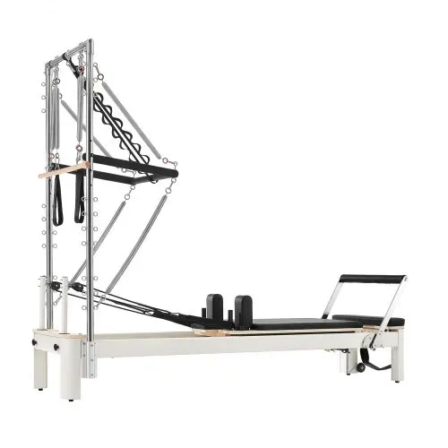 VEVOR Pilates Reformer mit Half Tower 2370x795x200 mm Aluminiumlegierung Ideal für Heimgebrauch & Fitnessstudio, bis 181 kg Belastbar, mit Jumpboard, Federn, Pilates-Box und Verstellbarer Kopfstütze – Bild 10