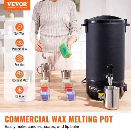 VEVOR Kerzenherstellung Kit Kommerzieller Elektrischer Wachsschmelzer 10 L, 1100 W Wachsschmelzgerät Kerzenherstellungsmaschine, DIY Kerzen Selber Machen Set inkl. Dochte, Kerzengießtopf, Löffel VEVOR Kerzenherstellung Kit Kommerzieller Elektrischer Wachsschmelzer 10 L, 1100 W Wachsschmelzgerät Kerzenherstellungsmaschine, DIY Kerzen Selber Machen Set inkl. Dochte, Kerzengießtopf, Löffel