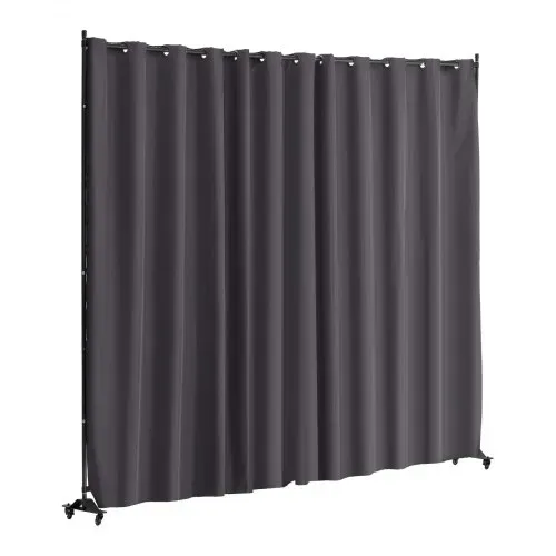 VEVOR Raumteiler Trennwand Paravent Stellwand Einzelpanel, Tragbarer Sichtschutz für Büro Schlafzimmer Esszimmer Arbeitszimmer Balkon, Raumtrenner Rollbar (308,5 x 45 x 245,5 cm), Grau – Bild 9
