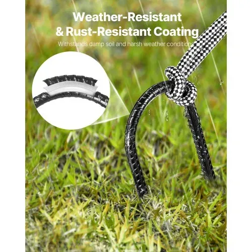 VEVOR Bodenanker, 254x55,88 mm, U-Typ mit 8 mm Durchmesser, verzinkte Zeltheringe, Erdanker, Erdnägel, Heringe, für Zelten, Vordächern, Camping, Trampolin, Blumenständer (12er-Pack) – Bild 3