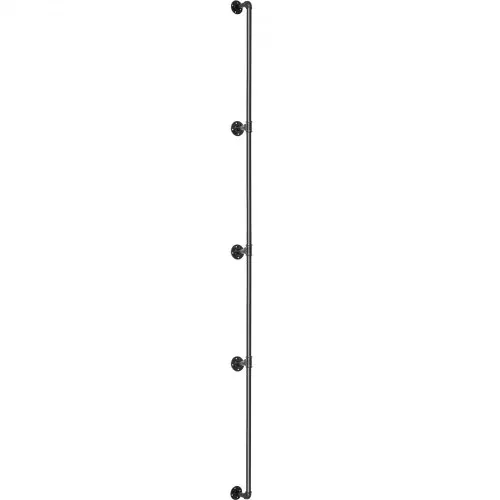 VEVOR 4x Retro Wasserrohr Handlauf 396cm Industrieller Geländer Schutzbügel Kohlenstoffstahl Matt 5x Wandhalterungen Handlauf Rustikal 1,5mm Rohrstärke 200kg Traglast für Handläufe im Außen-/Innen – Bild 8