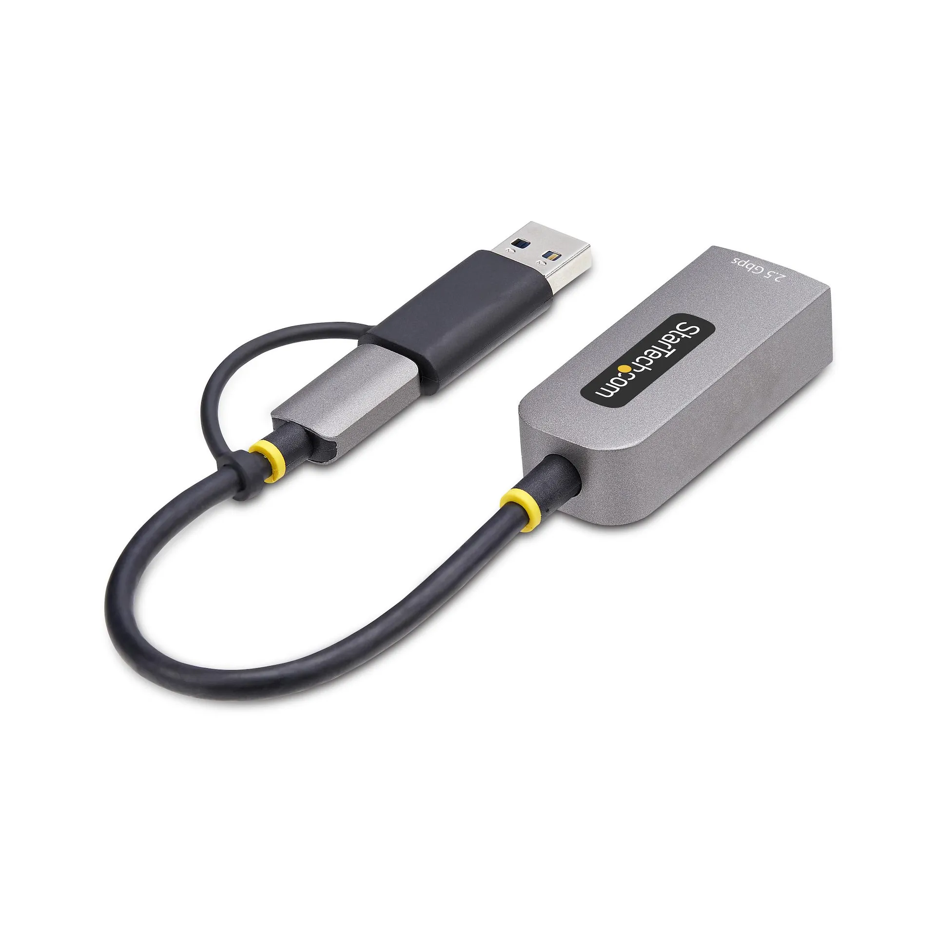 StarTech.com 2.5GbE USB C Ethernet Adapter mit USB-A Adapter, USB-C LAN-RJ45 Netzwerkadapter, USB 3.1 Typ-C auf 2.5Gb Netzwerk, 10Mb-2.5Gb, Thunderbolt und USB4 Kompatibel, Windows & Mac – Bild 3