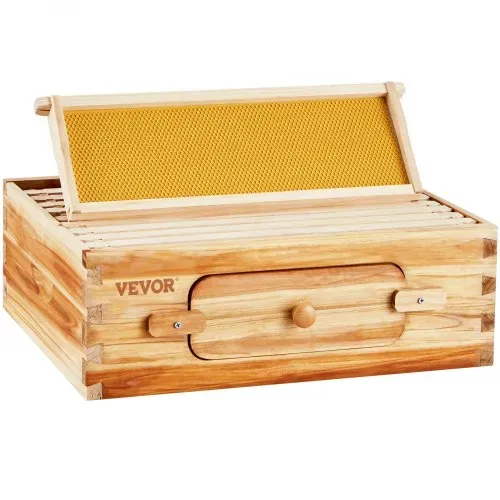 VEVOR Bienenstock-Starterset, mittlere Box, 100 % mit Bienenwachs beschichtetes natürliches Tannenholz, Langstroth-Bienenstock-Set mit 10 Rahmen und Mittelwänden, transparente Bienenfenster aus Acryl – Bild 10