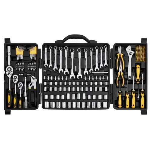 VEVOR Mechaniker Werkzeugsatz 207-teilig 1/4 Zoll 3/8 Zoll 1/2 Zoll Steckschlüsseleinsätze, SAE- und metrisches Mechaniker-Werkzeugset mit Bits Schraubenschlüsseln Ratschengriff Tragkoffer – Bild 10