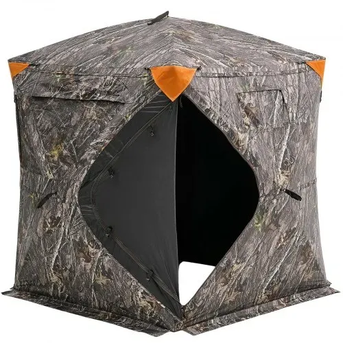 VEVOR Jagdzelt Jagdversteck, 2-3 Personen tragbares Tarnzelt, 270° durchsichtiges Bodenversteck, geeignet für die Truthahn- und Hirschjagd, Jagdunterstand mit Tragetasche, 148 x 148 x 170 cm – Bild 8