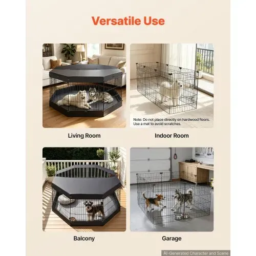 VEVOR Welpenauslauf Welpen-Freigehege 76cm 8-tlg. mit Deckel & Bodenmatte, Spielplatz für Mittelgroße Hunde Katzen & Andere Kleintiere Faltbar Durch die Verschiedenen Formen Vielfältig Einsetzbar – Bild 5