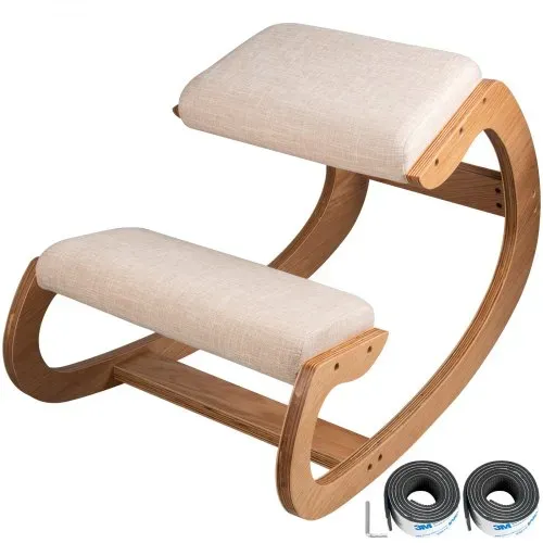 VEVOR ergonomischer Hocker Kniehocker mit Hüftpolster, Gesundheitsstuhl für Zuhause, Kniestuhl zur Verbesserung der Rückenschmerzen Nackenschmerzen Lindern & Körperhaltung (Weiße Eiche) – Bild 2